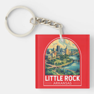 Little Rock Arkansas Reise Kunst Emblem Schlüsselanhänger