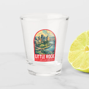 Little Rock Arkansas Reise Kunst Emblem Schnapsglas