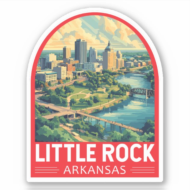 Little Rock Arkansas Reisemusik Aufkleber (Vorderseite)