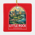 Little Rock Arkansas Reisemusik Keramikornament<br><div class="desc">Little Rock Retro Vektor Reise Design. Little Rock,  die Hauptstadt Arkansas,  ist eine Stadt am Arkansas Fluss. Es ist Zuhause zur William J. Clinton Präsidentenbibliothek und zum Museum.</div>
