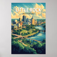 Little Rock Arkansas Reisen Art Vintag