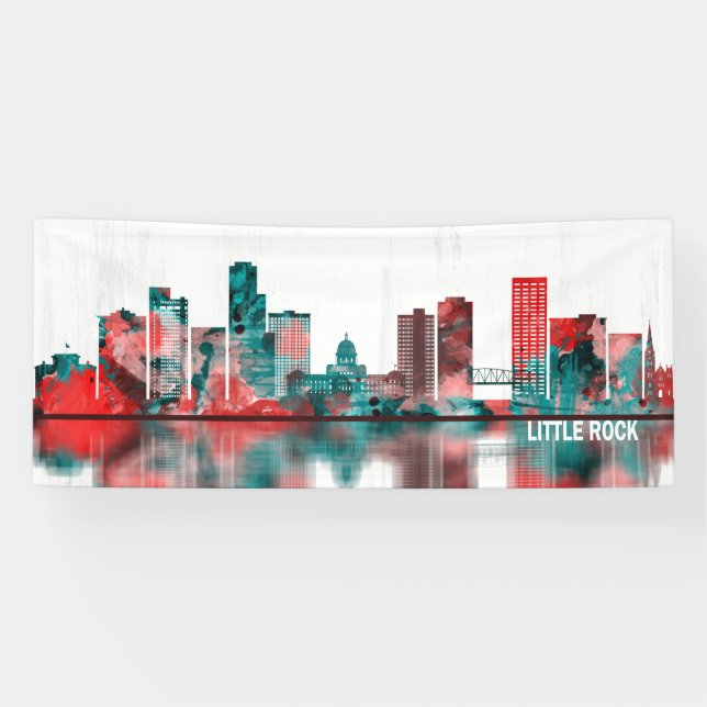 Little Rock Arkansas Skyline Banner (Horizontal)