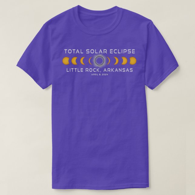 Little Rock Arkansas Solar Eclipse 8. April 2024 T-Shirt (Design vorne)