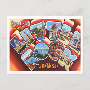 Little Rock, Arkansas Vintage Große Buchstaben Pos Postkarte