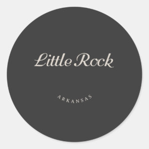 Little Rock Arkansas White Schriftart Runder Aufkleber