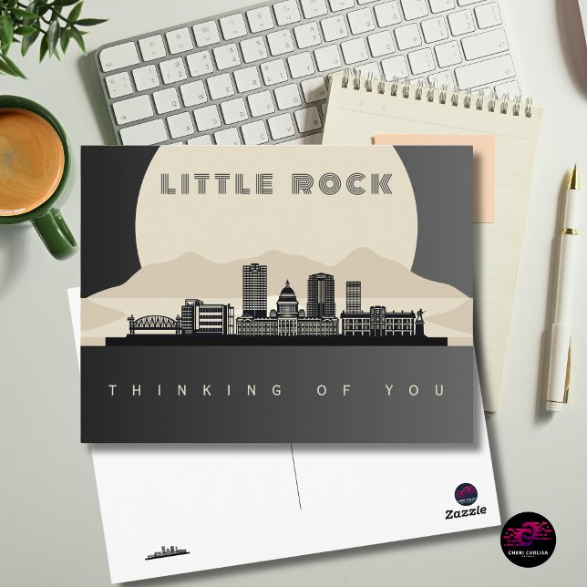 Little Rock denkt an Dich Postkarte (Designed like a print, sent like a note.)