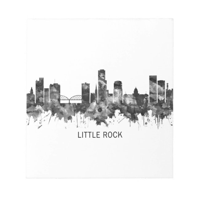 Little Rock Skyline BW Notizblock (Vorderseite)