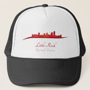 Little Rock Skyline in rot Truckerkappe