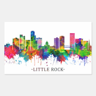 Little Rock Skyline Rechteckiger Aufkleber