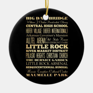Little Rock Stadt Arkansas State Typografie Kunst Keramikornament