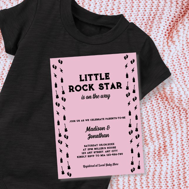 Little Rock Star Gitarre Rock'n'Roll Baby Dusche Einladung (Little Rock Star Guitar Rock N Roll Baby Shower Invitation)