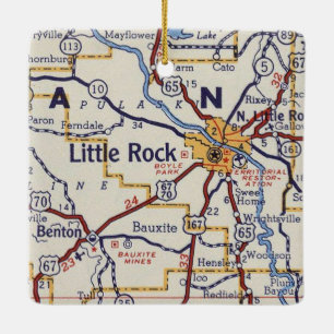 Little Rock Vintag Map Keramikornament