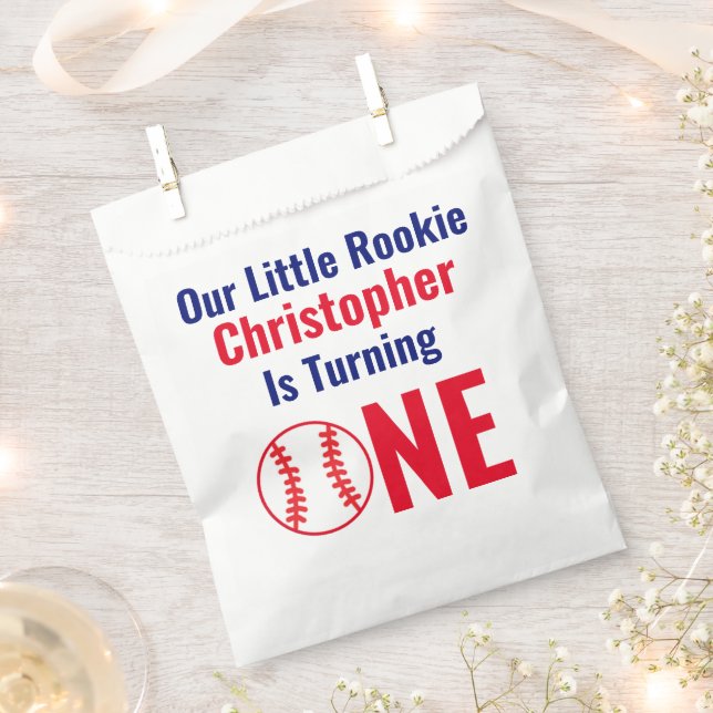 Little Rookie Baseball 1. Geburtstag Geschenktütchen (Ausgeschnitten)
