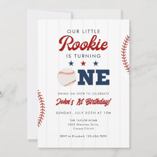 Little Rookie Baseball 1st Birthday Einladung