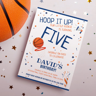 Little Rookie Hoop It Up Blue Basketball Geburtsta Einladung