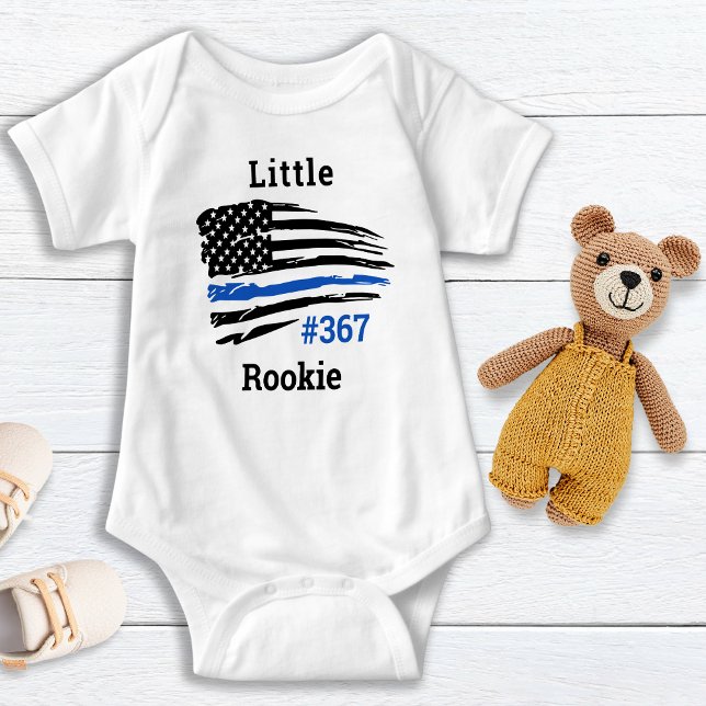 Little Rookie Personalisiert Thin Blue Line Police Baby Strampler (Von Creator hochgeladen)