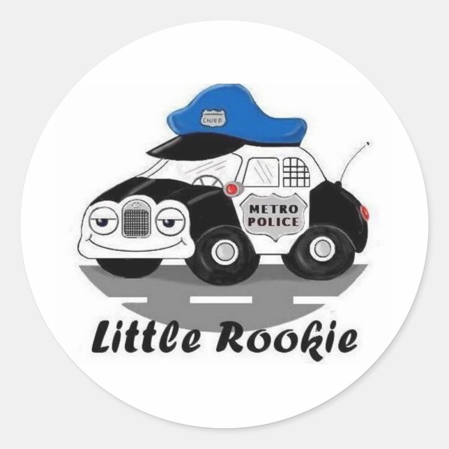 Little Rookie Runder Aufkleber (Vorderseite)