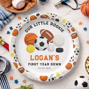 Little Rookie Sports 1. Geburtstagsfeier   All-Sta Pappteller