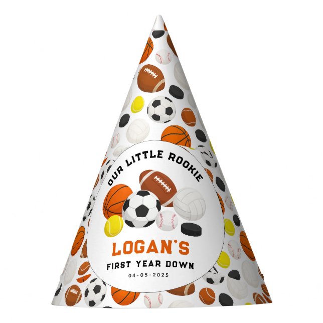 Little Rookie Sports 1st Birthday Party | All-Star Partyhütchen (Vorderseite)
