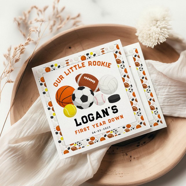 Little Rookie Sports 1st Birthday Party | All-Star Serviette (Little Rookie Sports 1st Birthday Party | All-Star Napkins
)