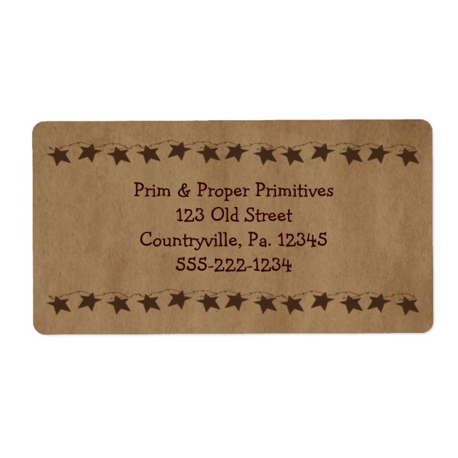 Little Rusty Stars Business Label (Vorne)