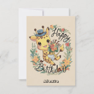 Little Safari Giraffe Geburtstag Karte