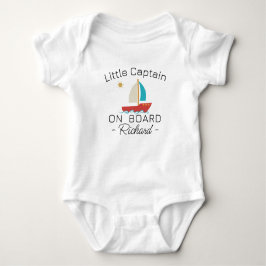 Little Sailboat Captain Custom Pregnancy Reveal Baby Strampler