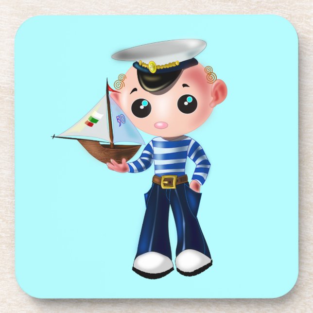Little Sailor Boy Blue Untersetzer (Vorderseite)