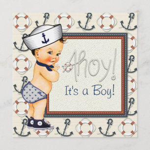 Little Sailor Boy Nautical Baby Shower Einladung