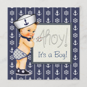 Little Sailor Boy Nautical Baby Shower Einladung