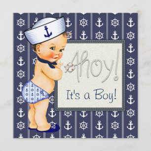 Little Sailor Boy Nautical Baby Shower Einladung