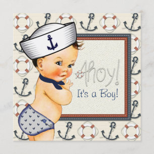 Little Sailor Boy Nautical Baby Shower Einladung