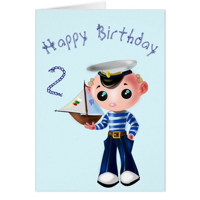 Little Sailor Kindergeburtstag Card (Vorne)
