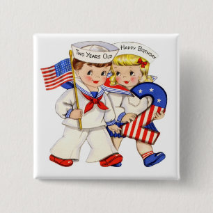 Little Sailor Twins 2. Geburtstag Button