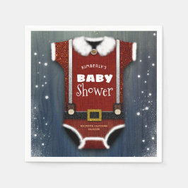 Little Santa Bodysuit Winter Baby Dusche Serviette