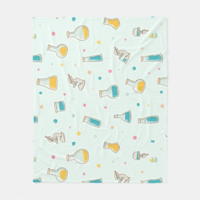 Little Scientist at Work” Cute Kids Science  Fleecedecke (Vorderseite)