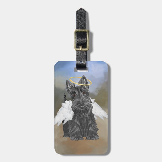 Little Scottie Angel Gepäckanhänger (Vorderseite vertikal)