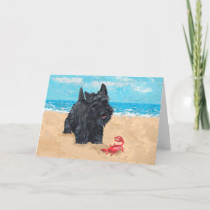 Little Scottie findet einen Krabben am Strand Karte