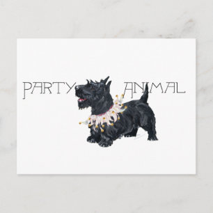 Little Scottie Party Animal Einladungspostkarte