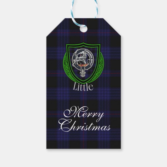 Little Scottish Clan Tartan & Crest Geschenkanhänger (Vorderseite)