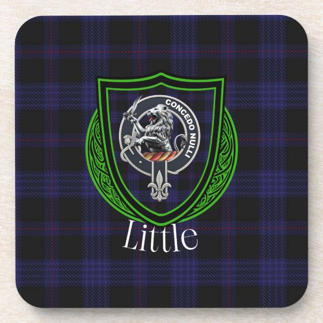 Little Scottish Clan Tartan & Crest Getränkeuntersetzer (Vorderseite)
