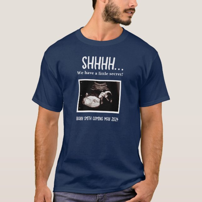 Little Secret Ultrasound Schwangerschaft Ankündigu T-Shirt (Vorderseite)