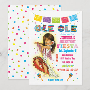 Little Señorita Mexican Fiesta Birthday Party Einladung
