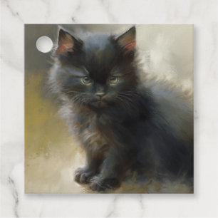 Little Shadow Black Kitten Geschenketiketten Geschenkanhänger