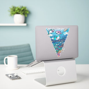 Little Shark Doodle Square Sticker