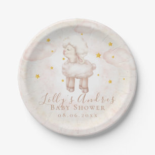Little Sheep Lamb Dreamy Stars Baby Dusche Pappteller