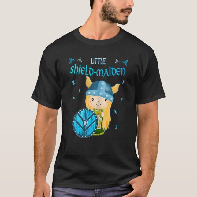 Little Shield-Maiden Lagertha's Shield Girl Norse T-Shirt (Vorderseite)