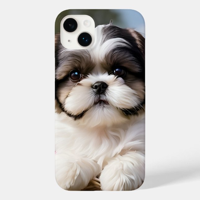 Little Shih Tzu Puppy-Basket-Blume Case-Mate iPhone Hülle (Rückseite)