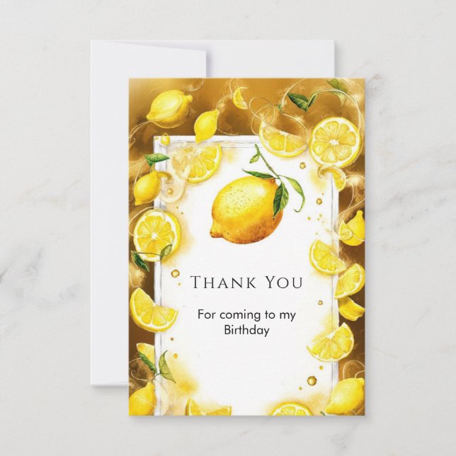 Little Simple Lemon Birthday Dankeskarte (Vorderseite)
