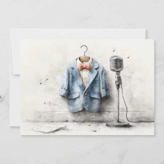 Little Singer 1. Geburtstag Party Einladung (Vorderseite)